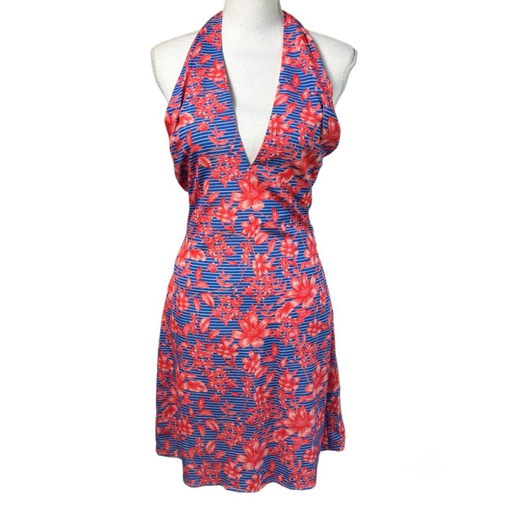 BELLE BADGLEY MISCHKA FLORAL PRINT BLUE DRESS BRAND NEW WITH TAGS SIZE 2 NEW